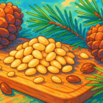 pine nuts thumbnail design artistic whimsical